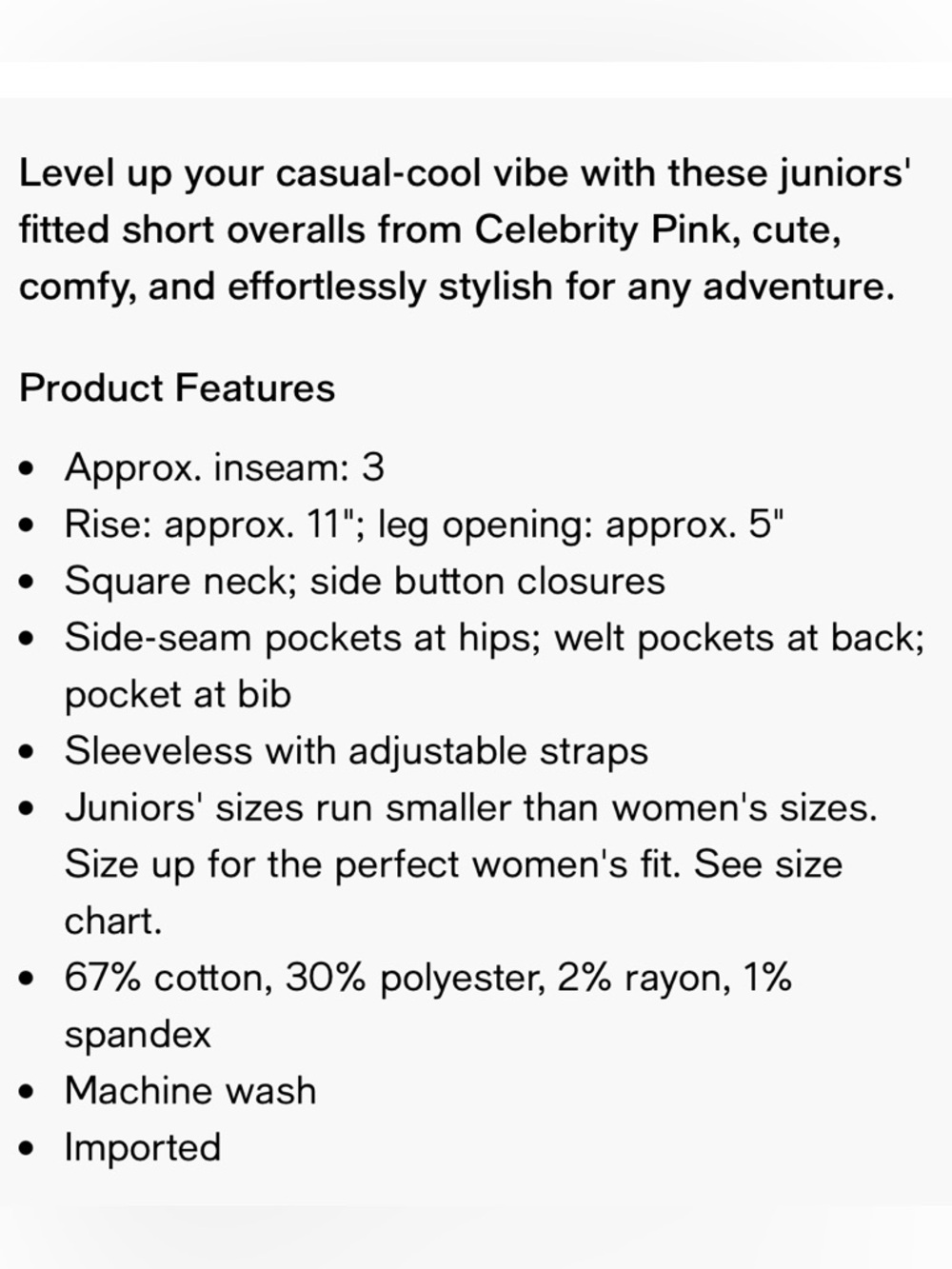 Celebrity Pink Denim Overall Shorts XS - Picture 5 of 5